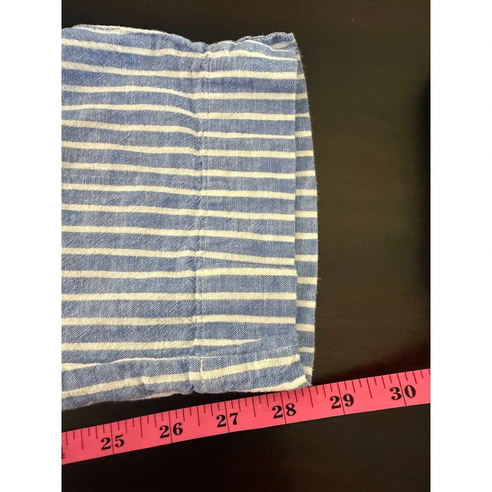 BeachLunchLounge Pants Women's Extra Large Striped Linen Blend Pants Drawstring‎